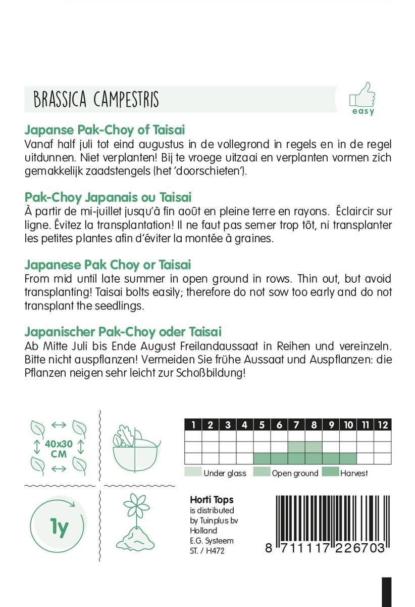 Kål Japansk Pak Choy -Frø-